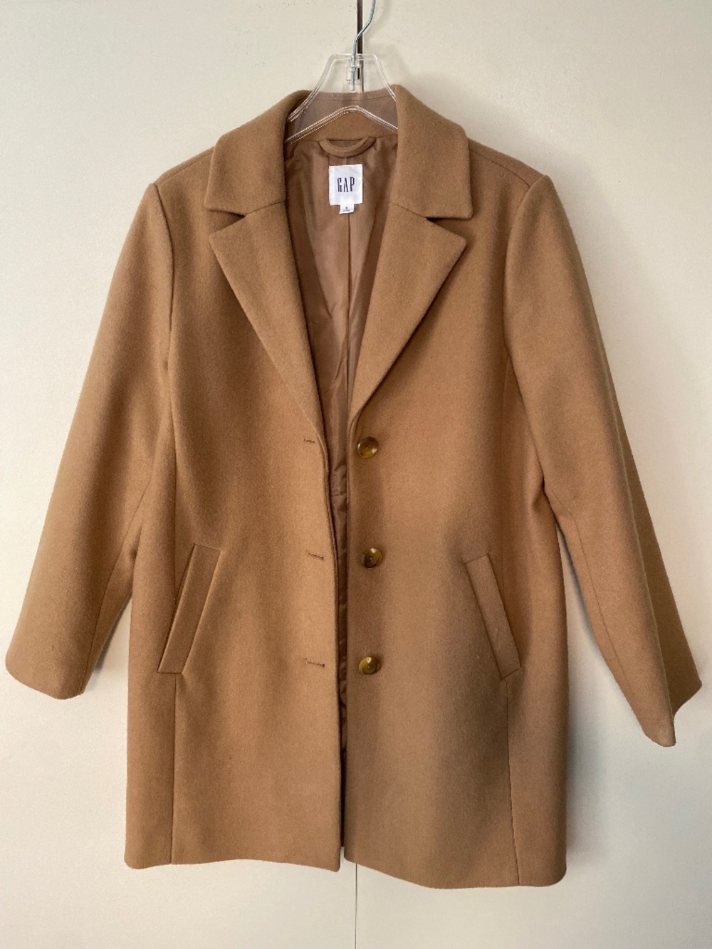 Gap Women’s Camel Tailored Coat (Size M)